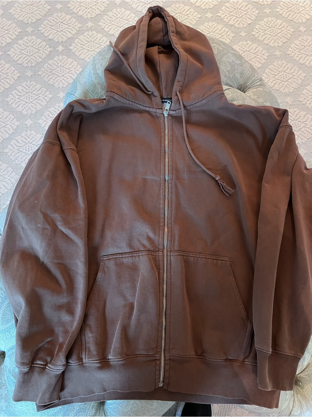 Brandy Melville Brown Full-Zip Hoodie Jacket - excellent condition